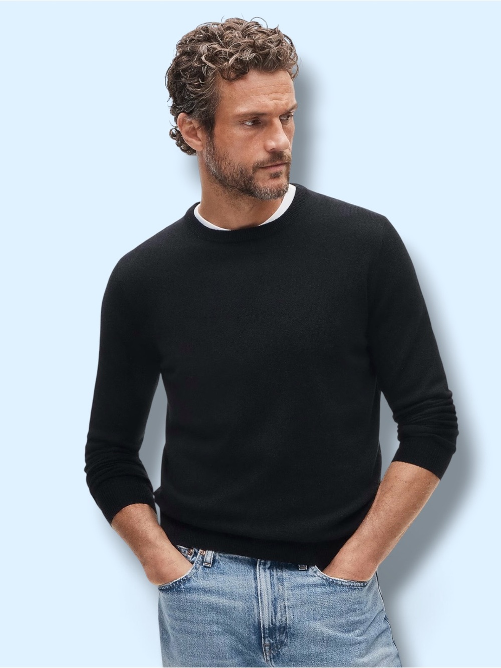 J. CREW 100% CASHMERE Black Classic Timeless Crewneck Sweater Size MEDIUM